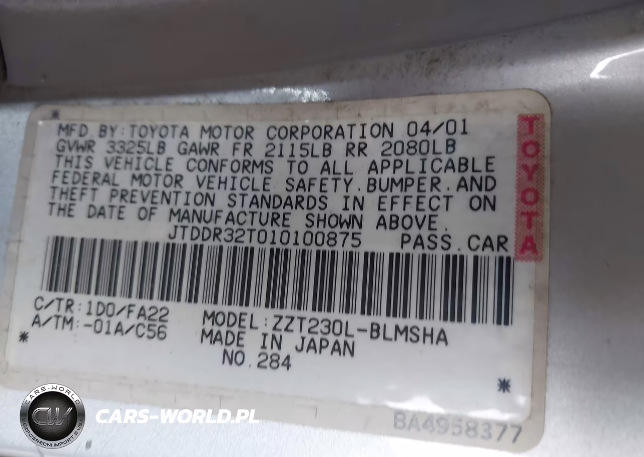 2001 Toyota Celica Gt VIN:JTDDR32T010100875 - 9