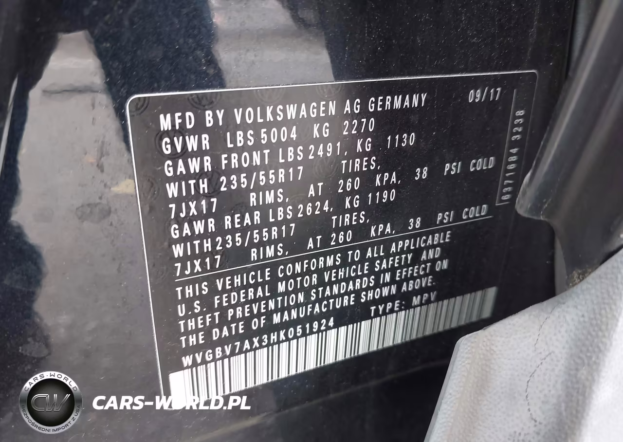 2017 Volkswagen Tiguan 2.0T-2.0T S VIN:WVGBV7AX3HK051924 - 9