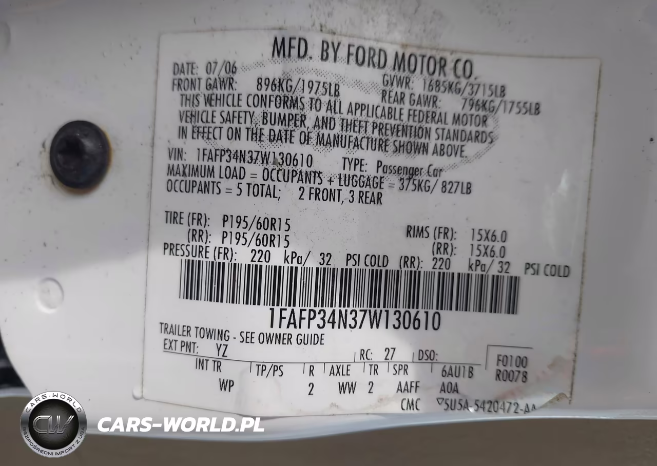 2007 Ford Focus S-Se-Ses VIN:1FAFP34N37W130610 - 9