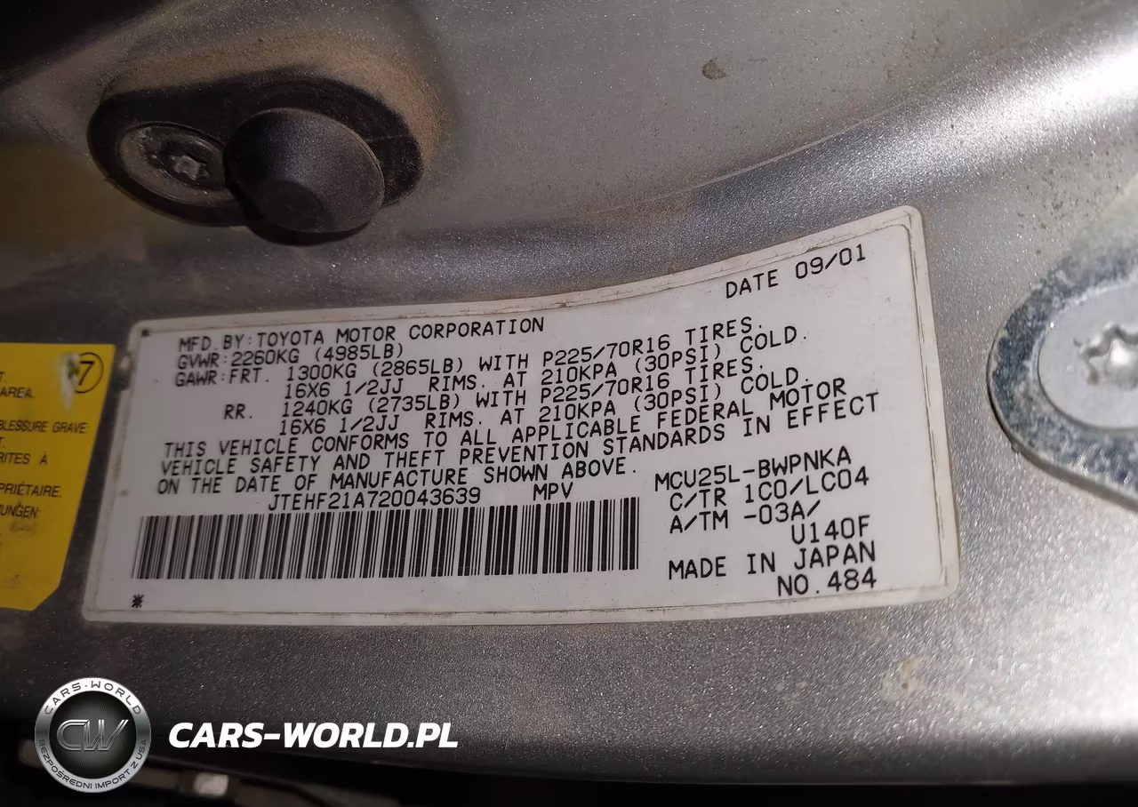 2002 Toyota Highlander Limited V6 VIN:JTEHF21A720043639 - 9