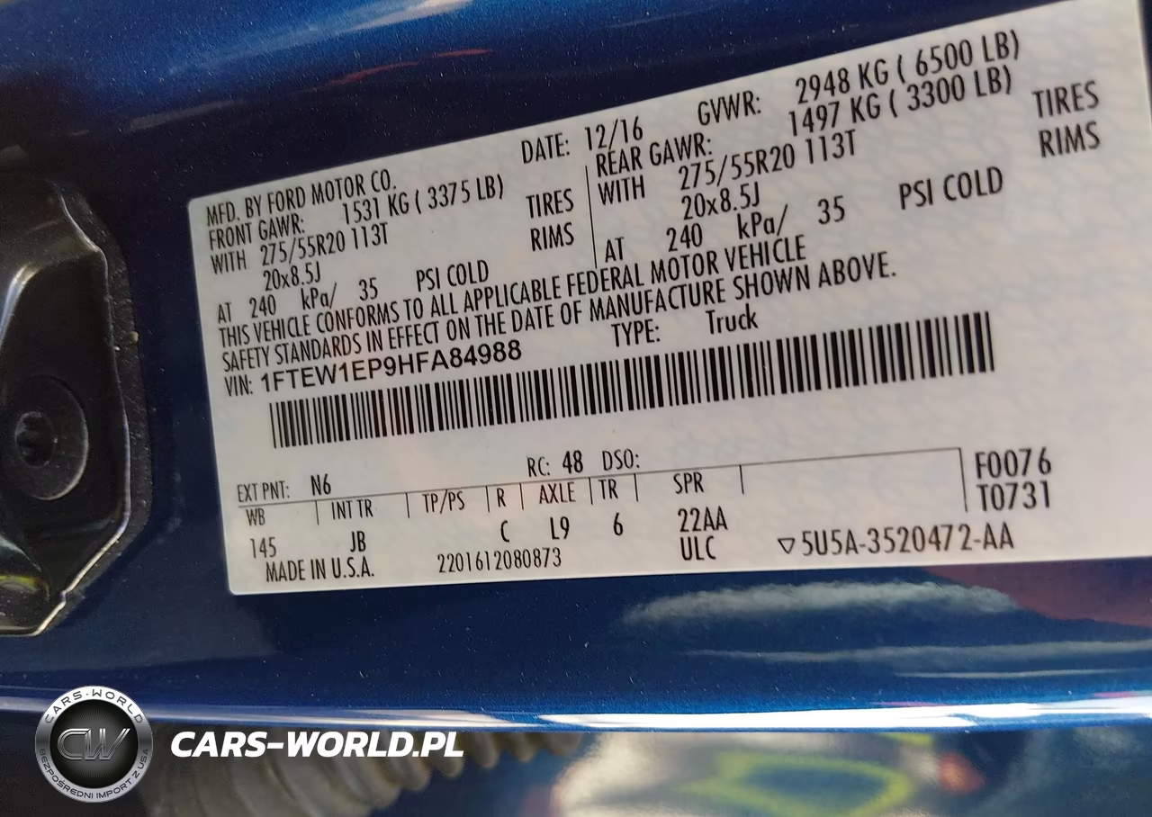 2017 Ford F-150 Xlt VIN:1FTEW1EP9HFA84988 - 9