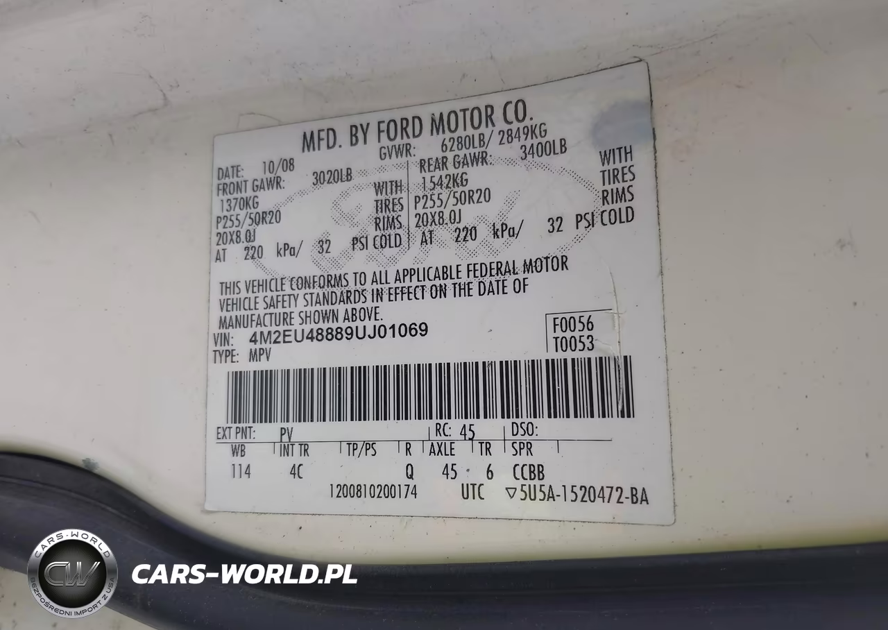 2009 Mercury Mountaineer Premier VIN:4M2EU48889UJ01069 - 9