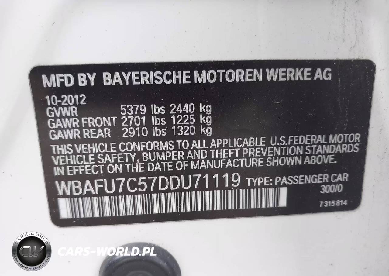 2013 BMW 535I xDrive VIN:WBAFU7C57DDU71119 - 9