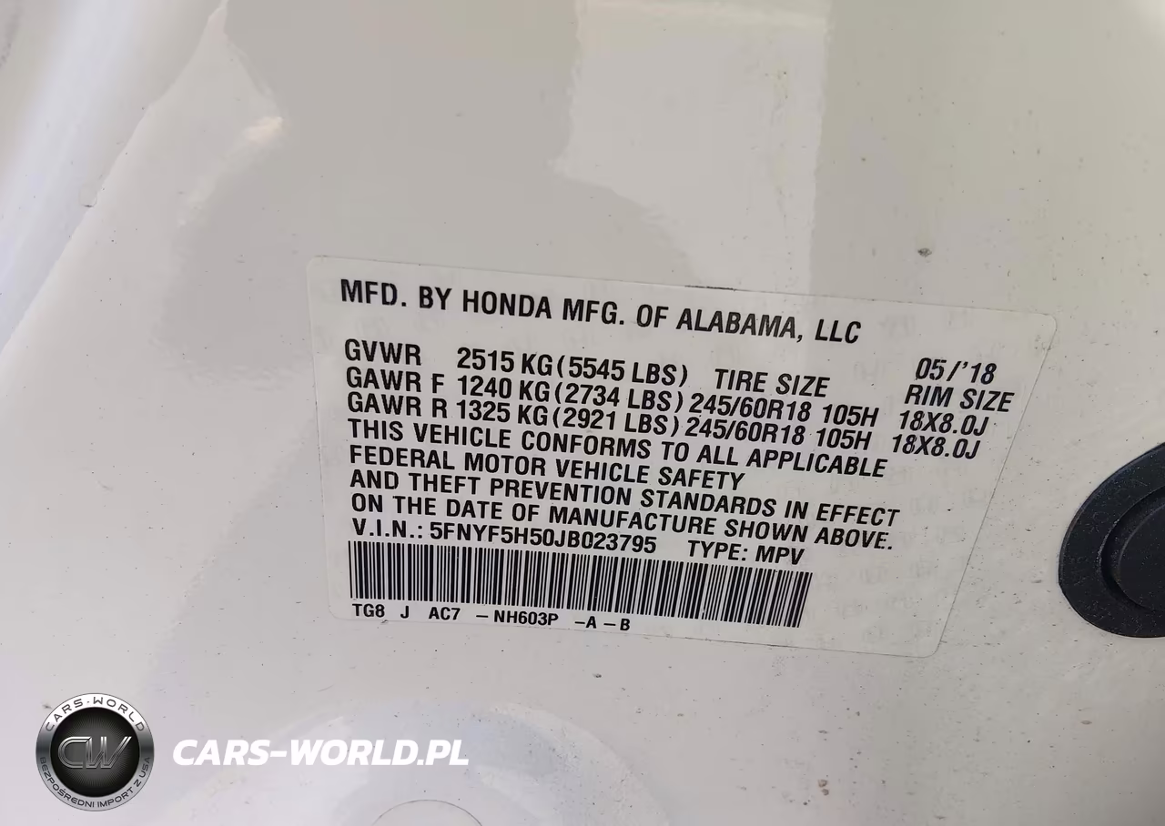 2018 Honda Pilot Ex-L VIN:5FNYF5H50JB023795 - 9