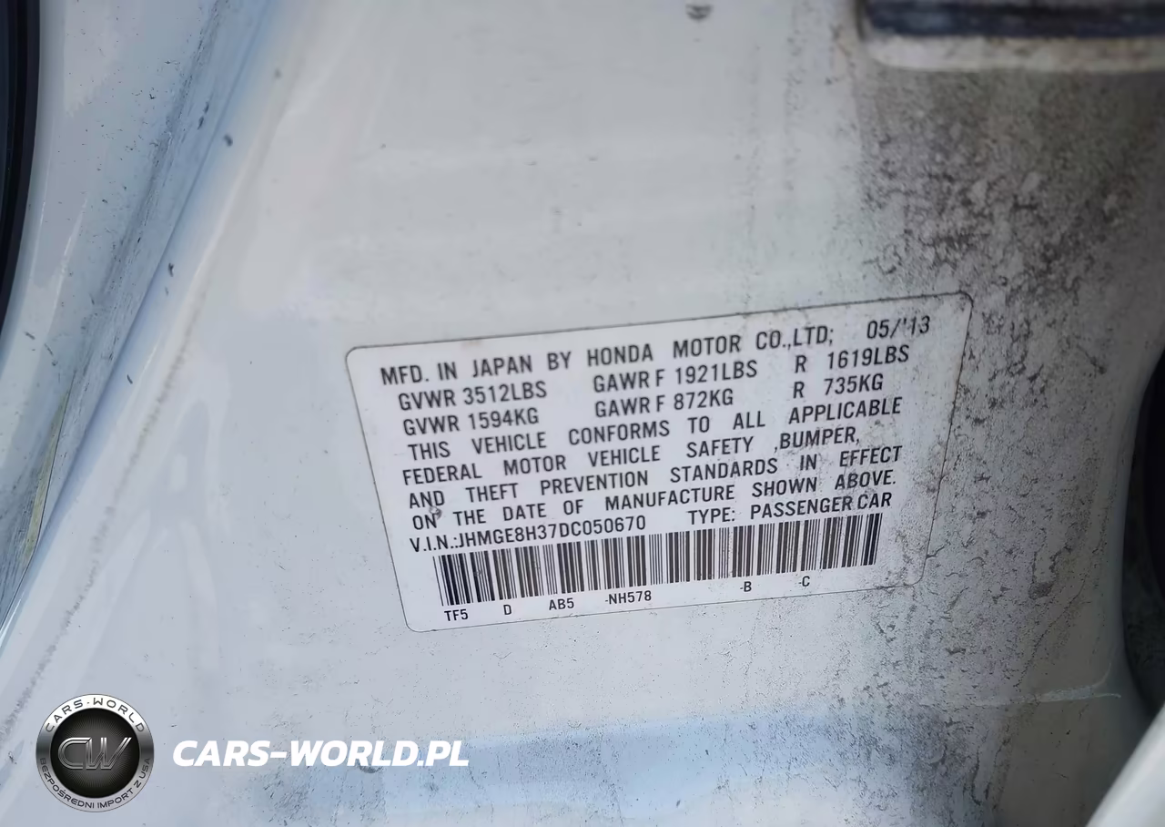 2013 Honda Fit VIN:JHMGE8H37DC050670 - 9