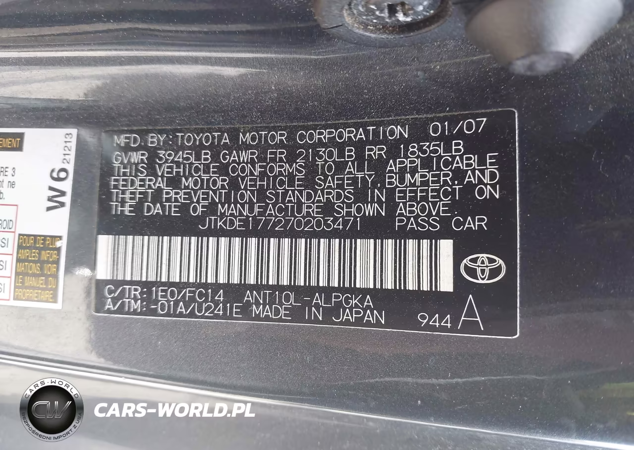 2007 Scion Tc VIN:JTKDE177270203471 - 9