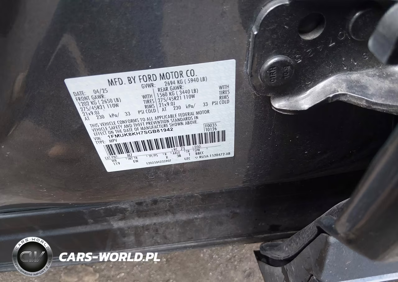 2025 Ford Explorer St-Line VIN:1FMUK8KH7SGB81942 - 9
