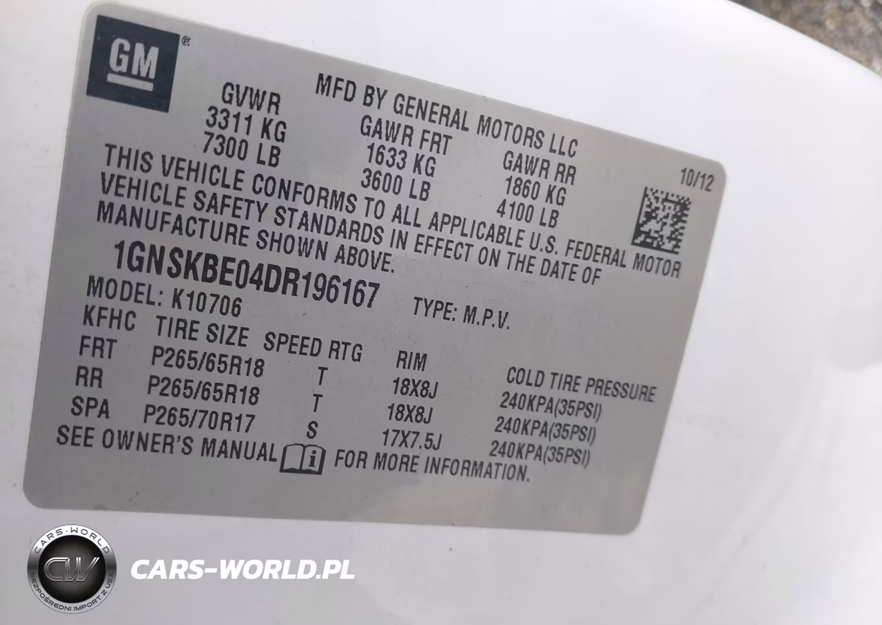 2013 Chevrolet Tahoe Lt VIN:1GNSKBE04DR196167 - 9