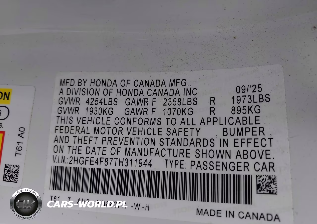 2026 Honda Civic Hybrid Sport-Sport Touring VIN:2HGFE4F87TH311944 - 9