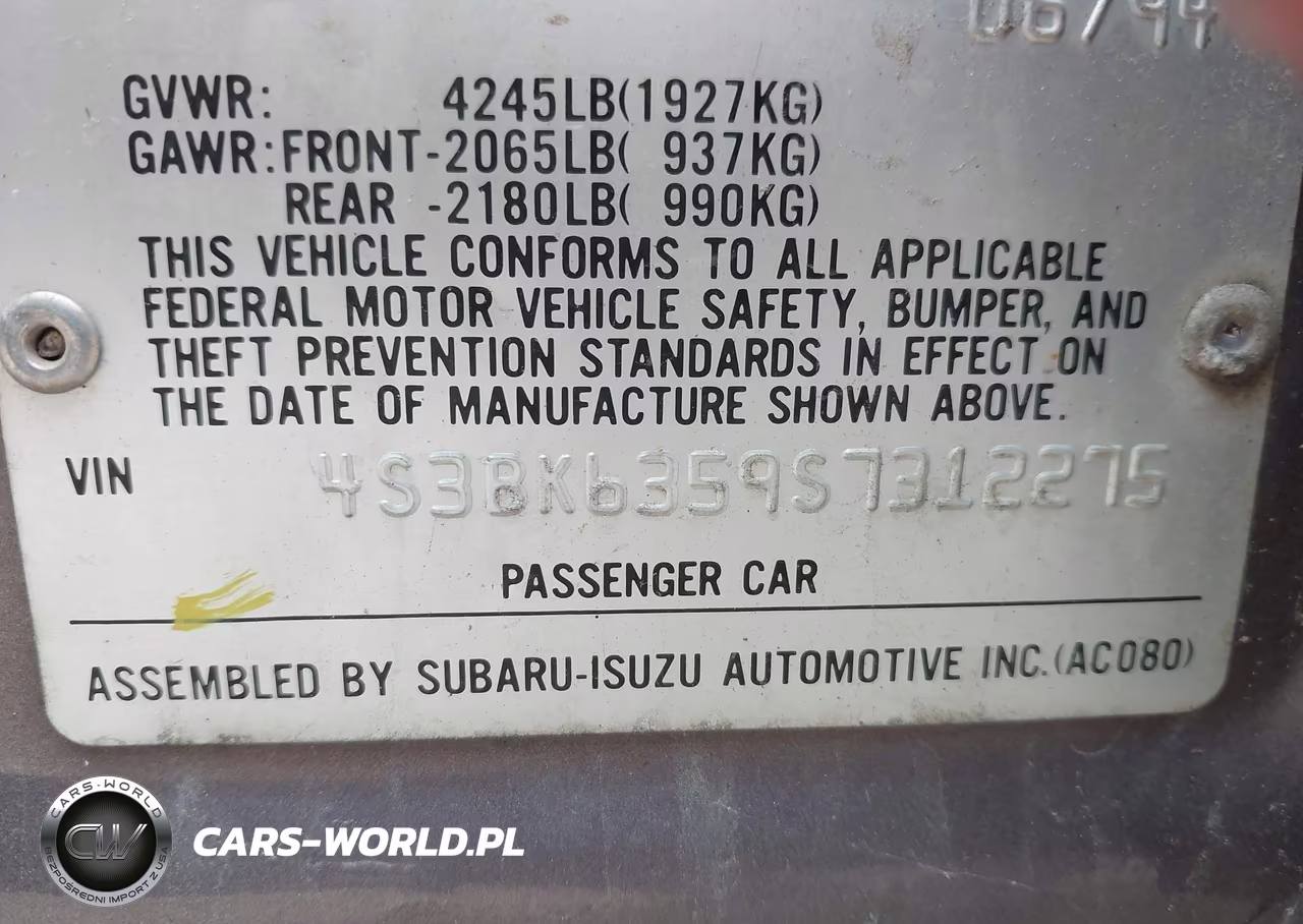 1995 Subaru Legacy L-Outback VIN:4S3BK6359S7312275 - 9