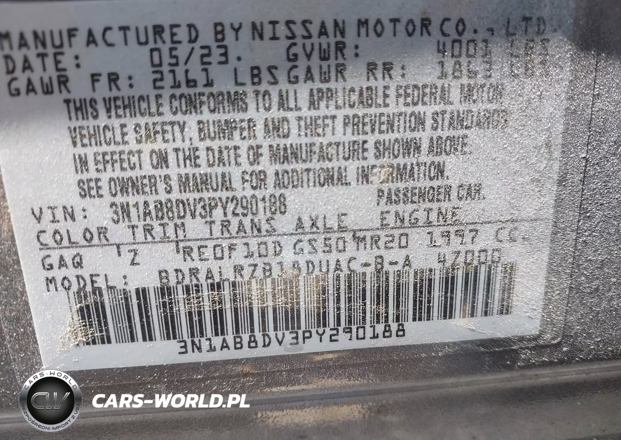 2023 Nissan Sentra Sr Xtronic Cvt VIN:3N1AB8DV3PY290188 - 9