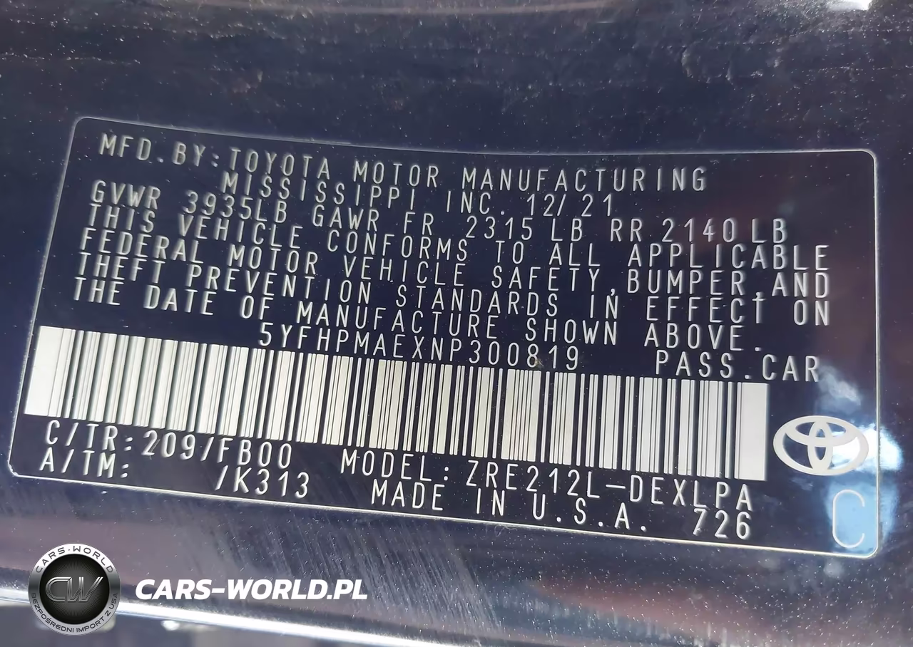 2022 Toyota Corolla Le VIN:5YFHPMAEXNP300819 - 9