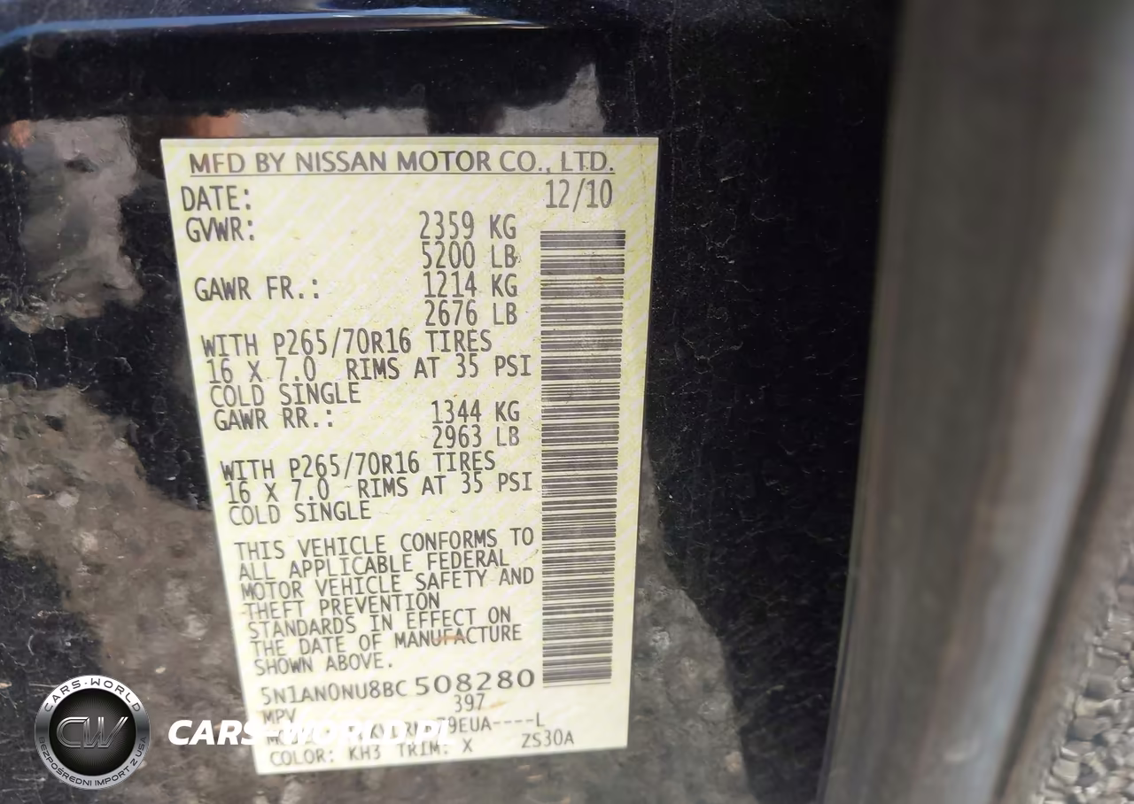 2011 Nissan Xterra S VIN:5N1AN0NU8BC508280 - 9