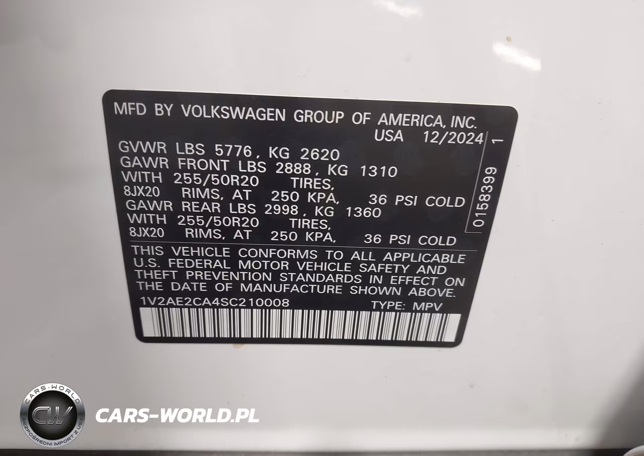 2025 Volkswagen Atlas Cross Sport 2.0T Sel R-Line Black VIN:1V2AE2CA4SC210008 - 9