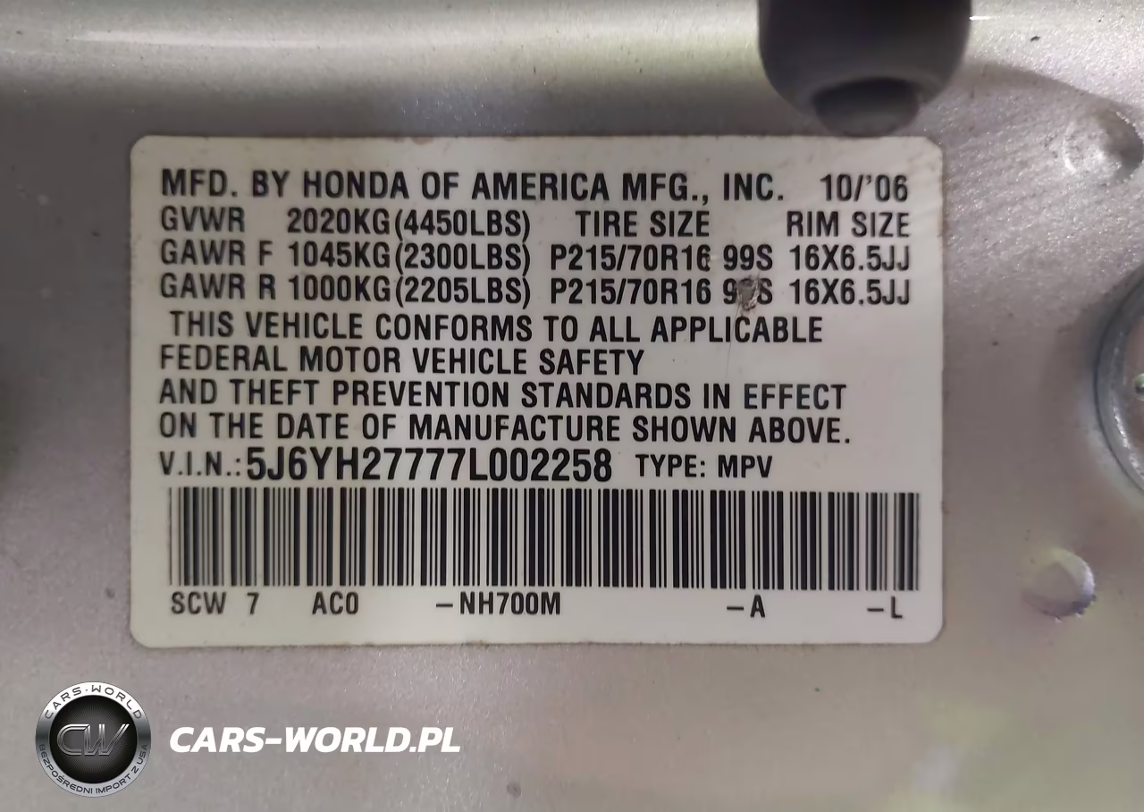 2007 Honda Element Ex VIN:5J6YH27777L002258 - 9