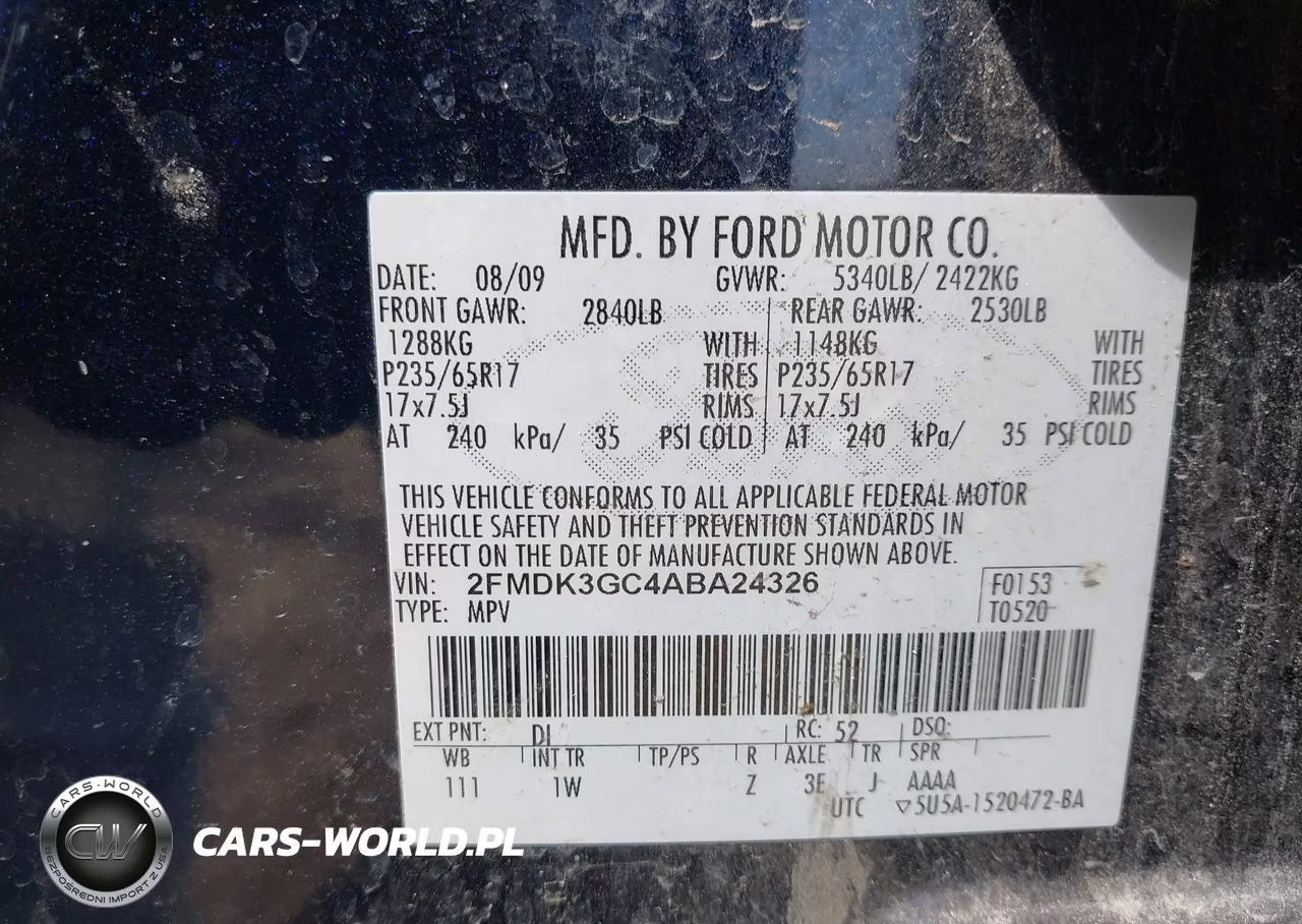 2010 Ford Edge Se VIN:2FMDK3GC4ABA24326 - 9