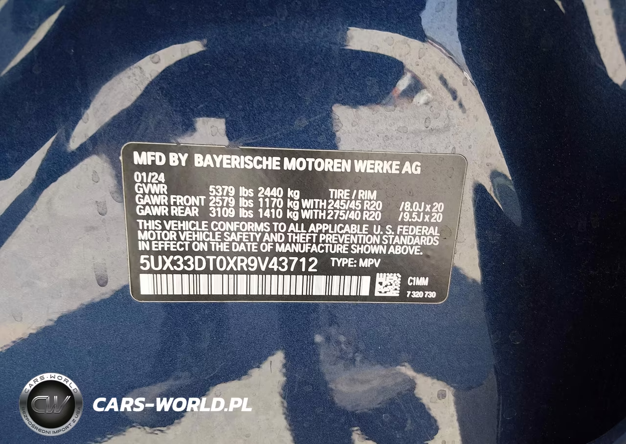 2024 BMW X4 xDrive30I VIN:5UX33DT0XR9V43712 - 9
