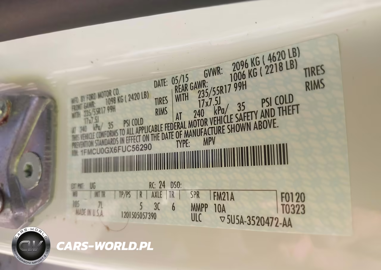 2015 Ford Escape Se VIN:1FMCU0GX6FUC56290 - 9