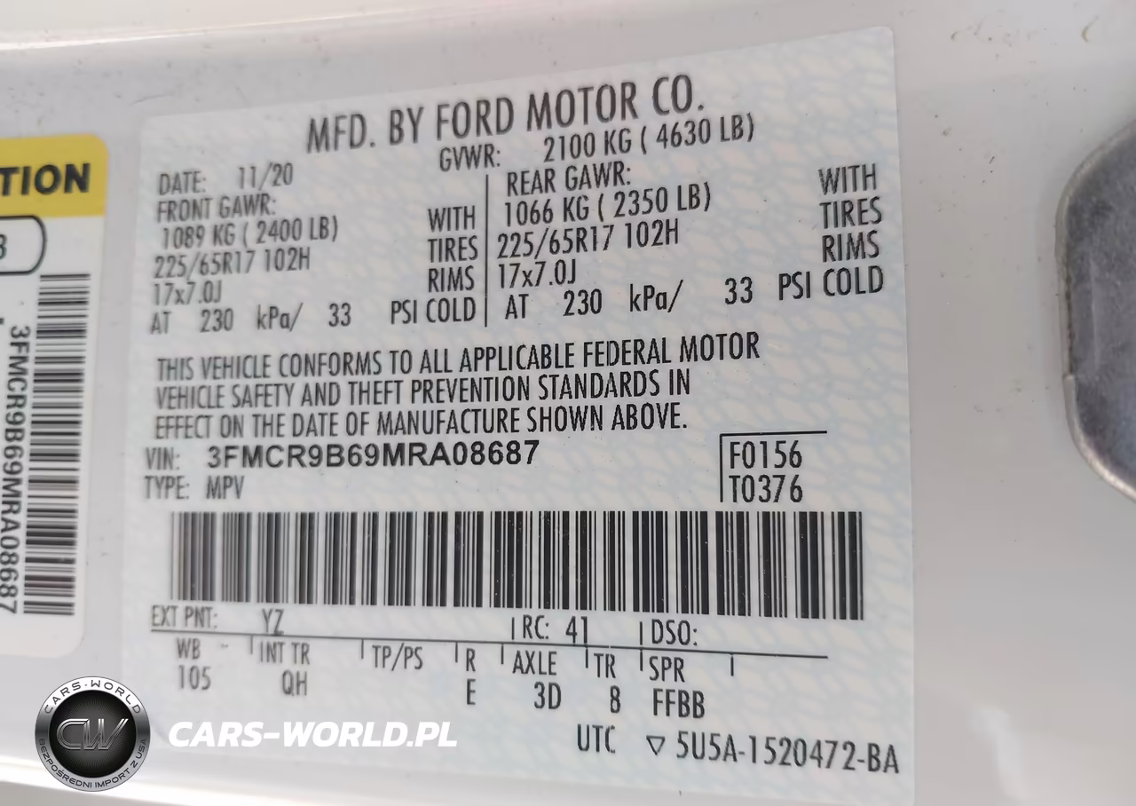2021 Ford Bronco Sport Big Bend VIN:3FMCR9B69MRA08687 - 9