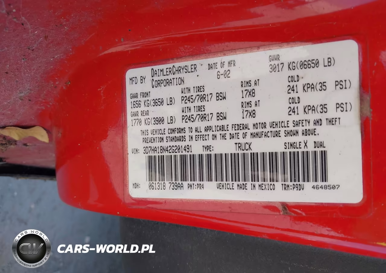 2001 Dodge Ram 1500 VIN:3D7HA18N42G201491 - 9
