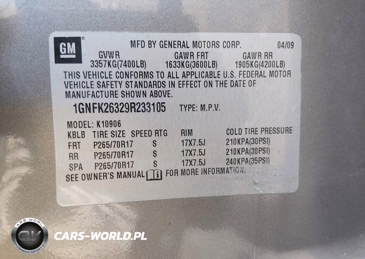 2009 Chevrolet Suburban 1500 Lt2 VIN:1GNFK26329R233105 - 9