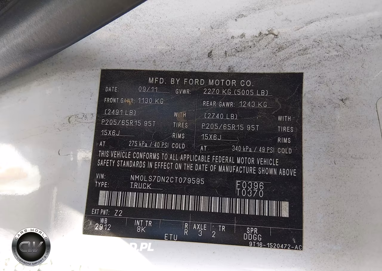 2012 Ford Transit Connect Xlt VIN:NM0LS7DN2CT079595 - 9