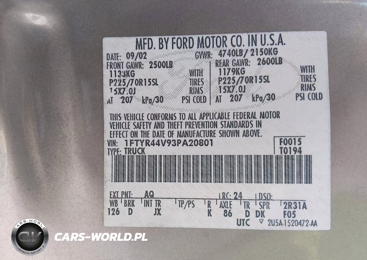 2003 Ford Ranger Edge-Tremor-Xlt VIN:1FTYR44V93PA20801 - 9