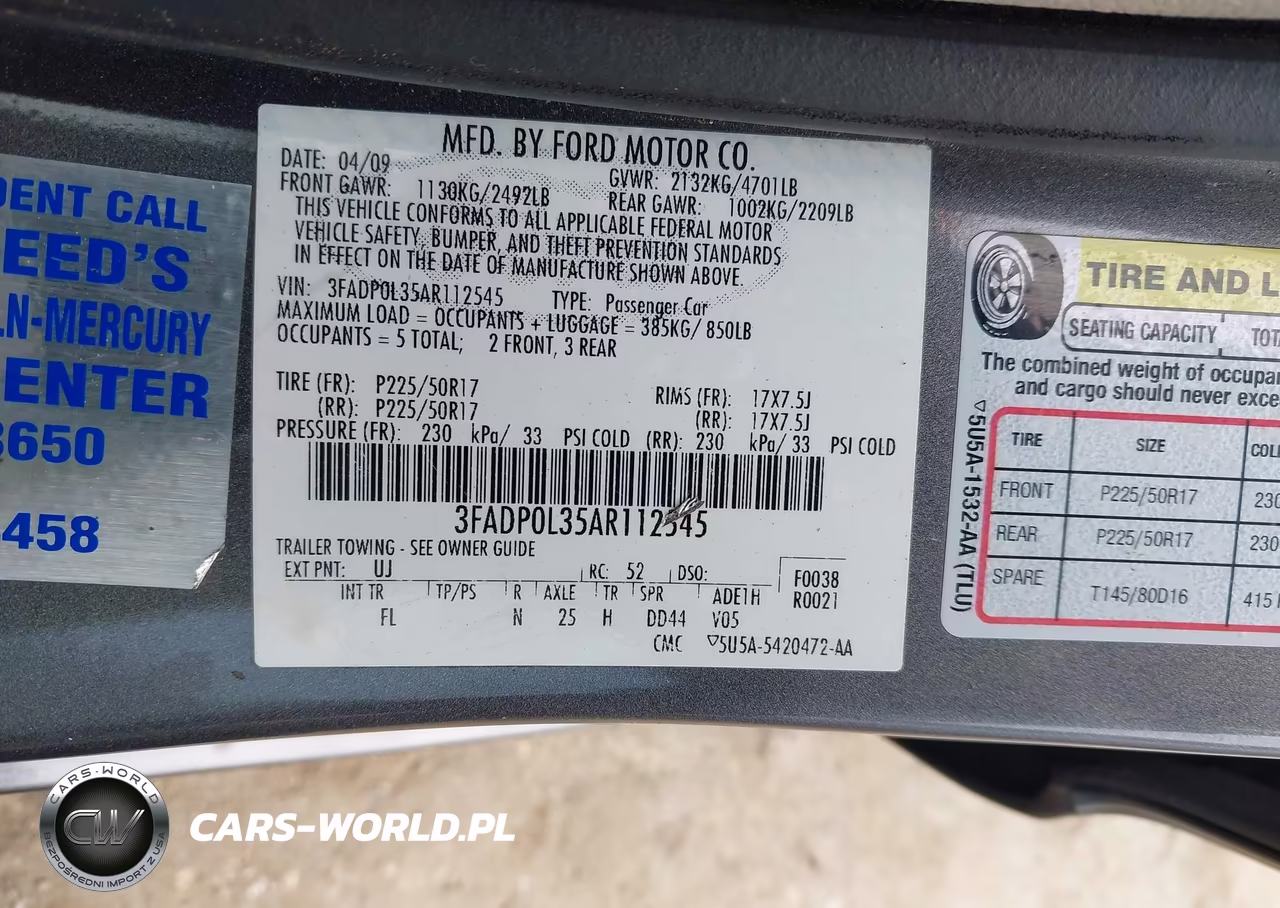 2010 Ford Fusion Hybrid VIN:3FADP0L35AR112545 - 9