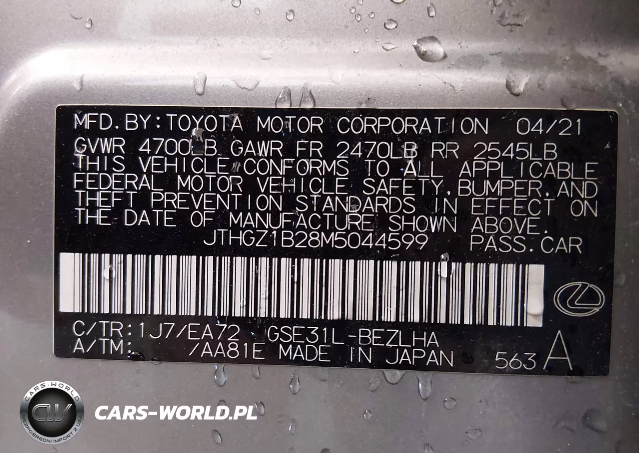 2021 Lexus Is 350 F Sport VIN:JTHGZ1B28M5044599 - 9