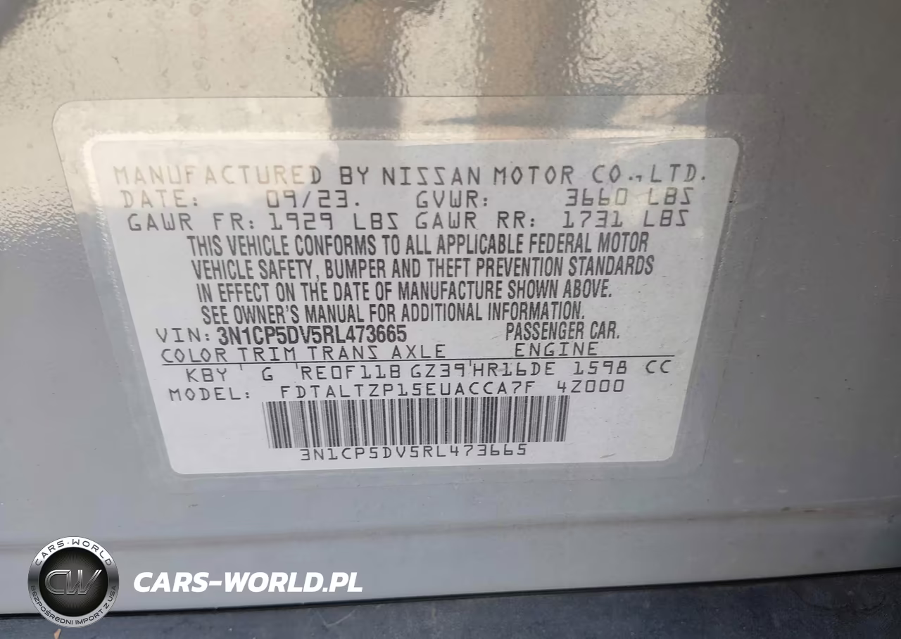 2024 Nissan Kicks Sr Xtronic Cvt VIN:3N1CP5DV5RL473665 - 9