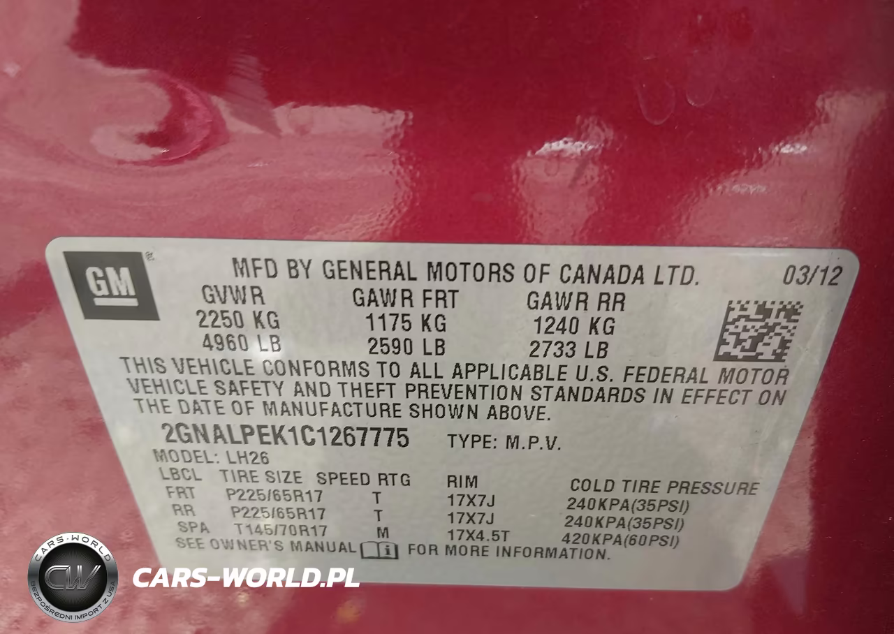 2012 Chevrolet Equinox 2Lt VIN:2GNALPEK1C1267775 - 9