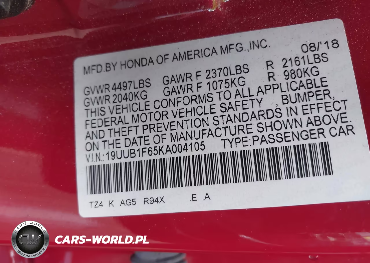 2019 Acura Tlx Tech A-Spec Pkgs VIN:19UUB1F65KA004105 - 9