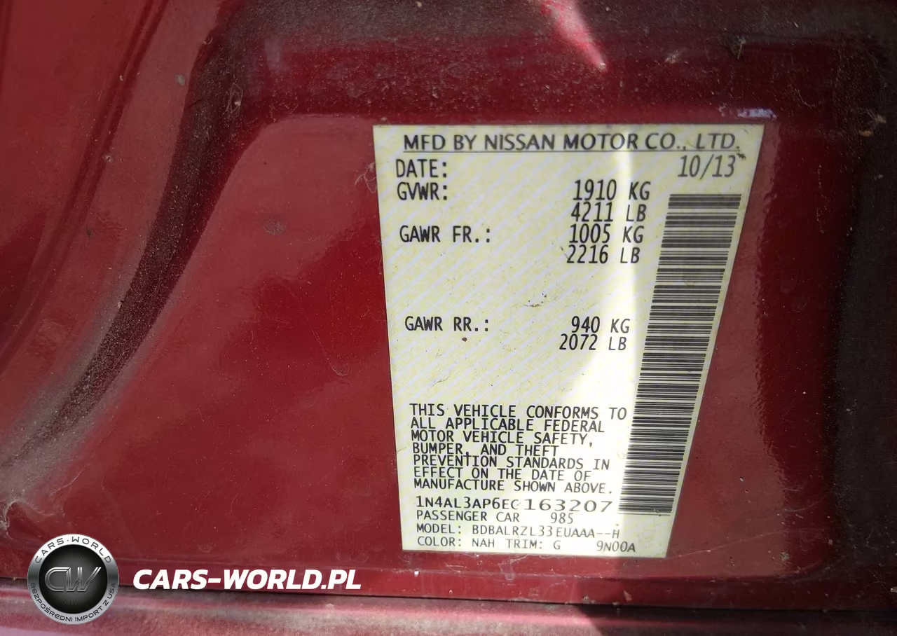 2014 Nissan Altima 2.5 S VIN:1N4AL3AP6EC163207 - 9