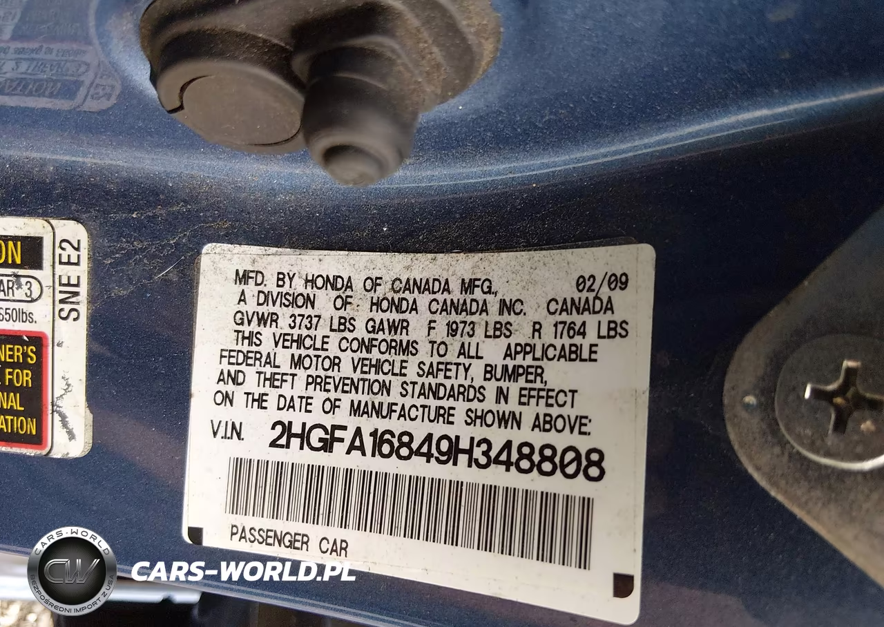 2009 Honda Civic Ex VIN:2HGFA16849H348808 - 9