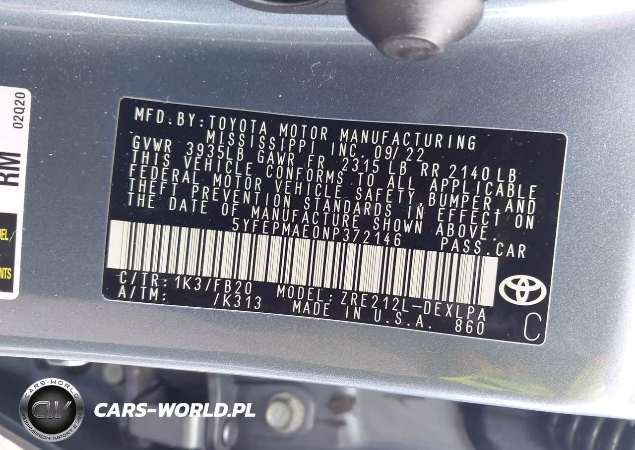 2022 Toyota Corolla Le VIN:5YFEPMAE0NP372146 - 9