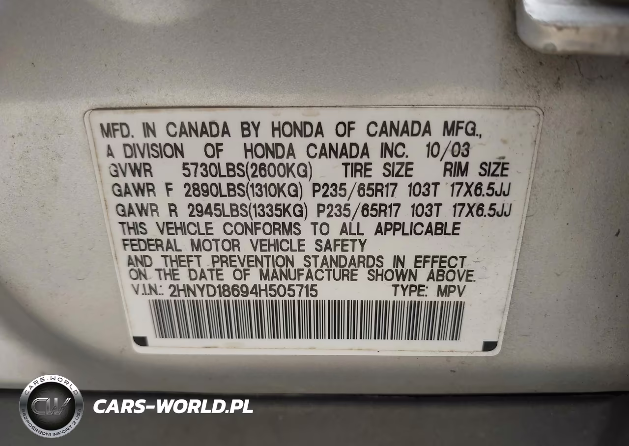 2004 Acura Mdx VIN:2HNYD18694H505715 - 9