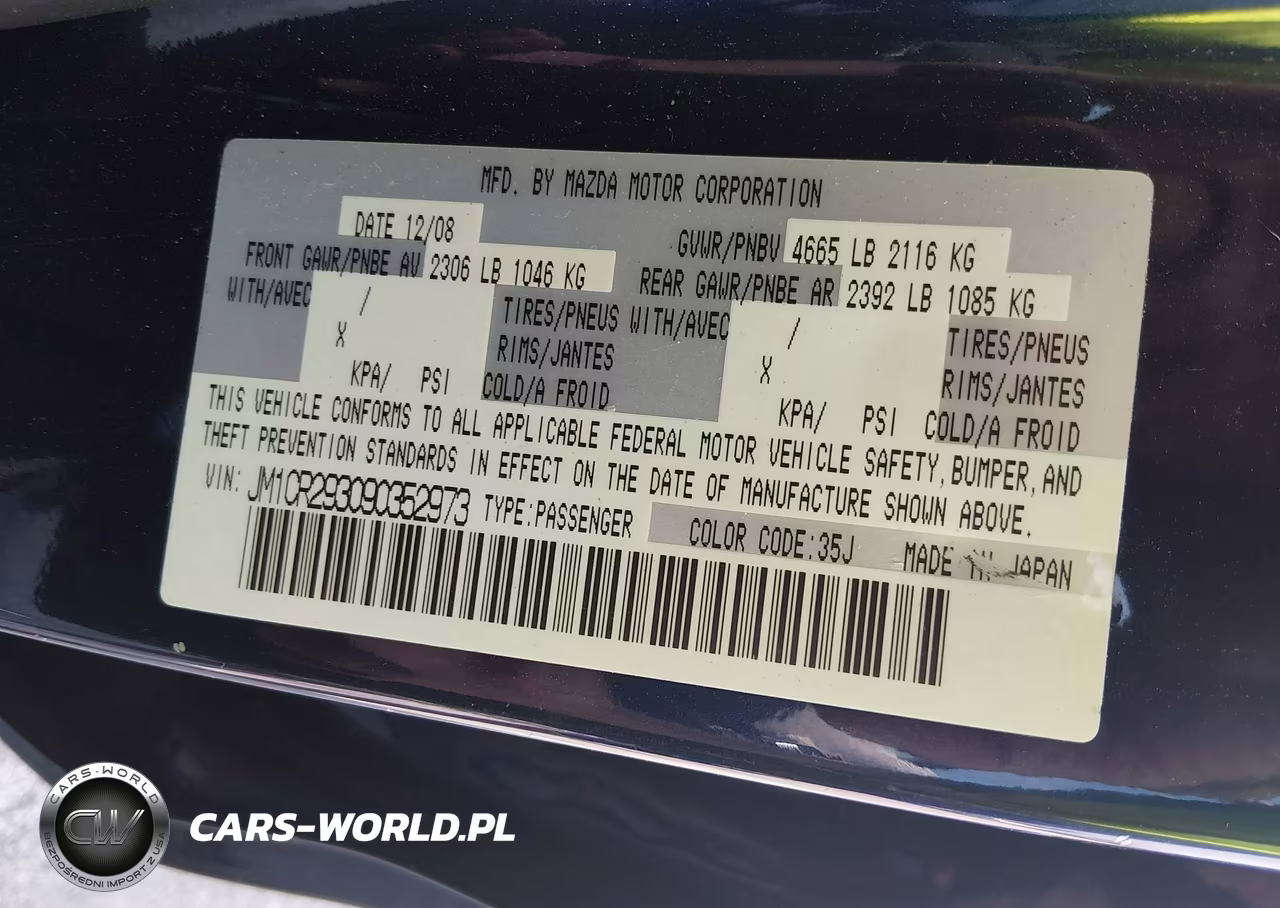2009 Mazda Mazda5 Sport VIN:JM1CR293090352973 - 9