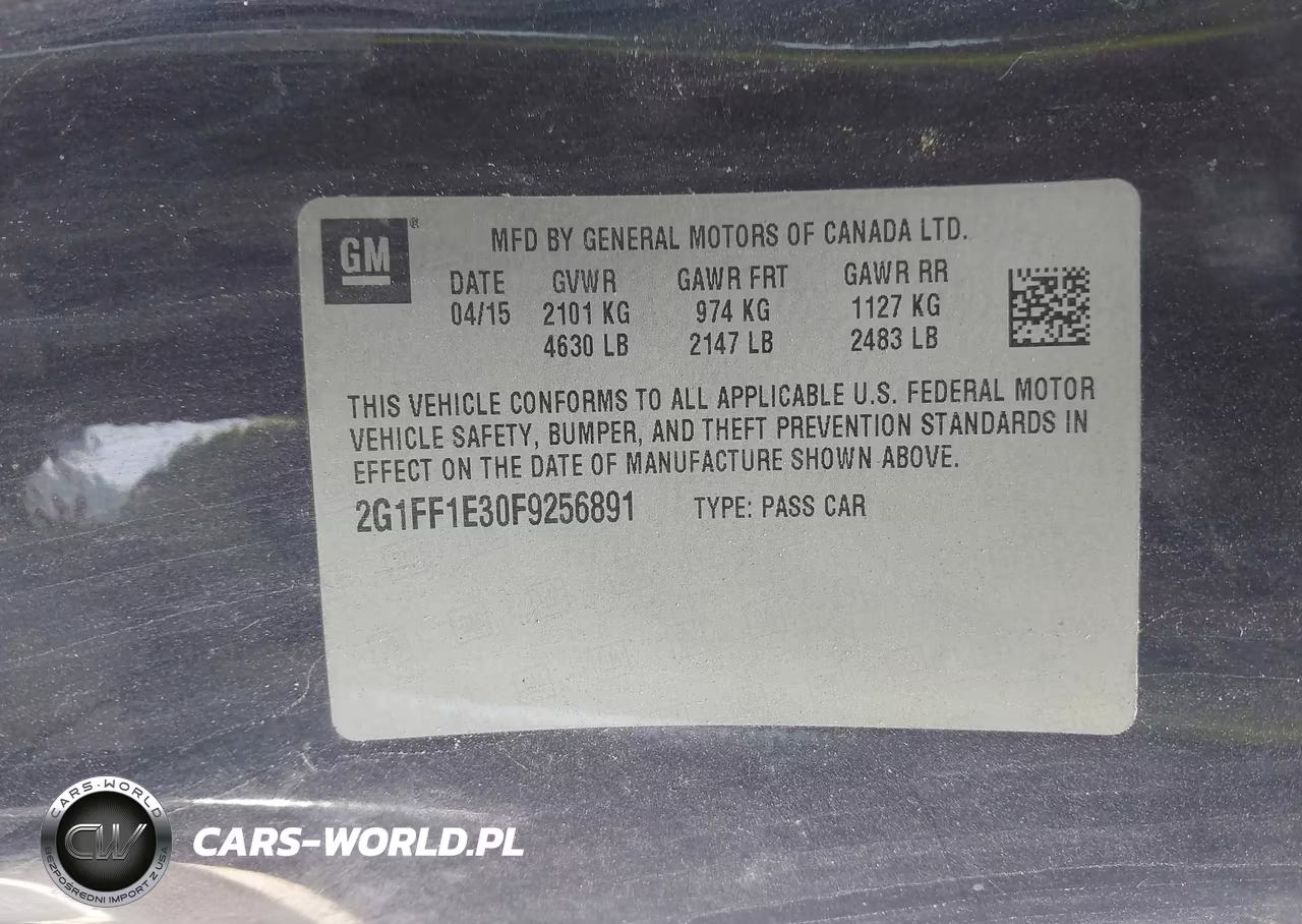 2015 Chevrolet Camaro 2Lt VIN:2G1FF1E30F9256891 - 9