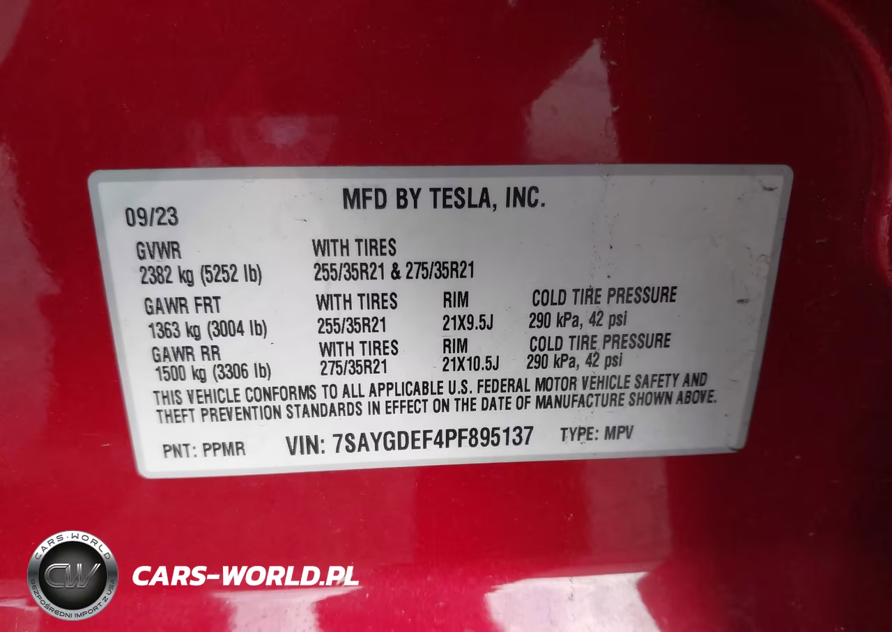 2023 Tesla Model Y Performance Dual Motor All-Wheel Drive VIN:7SAYGDEF4PF895137 - 9