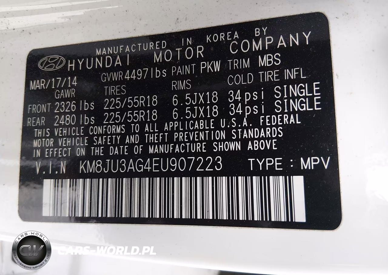 2014 Hyundai Tucson Limited VIN:KM8JU3AG4EU907223 - 9