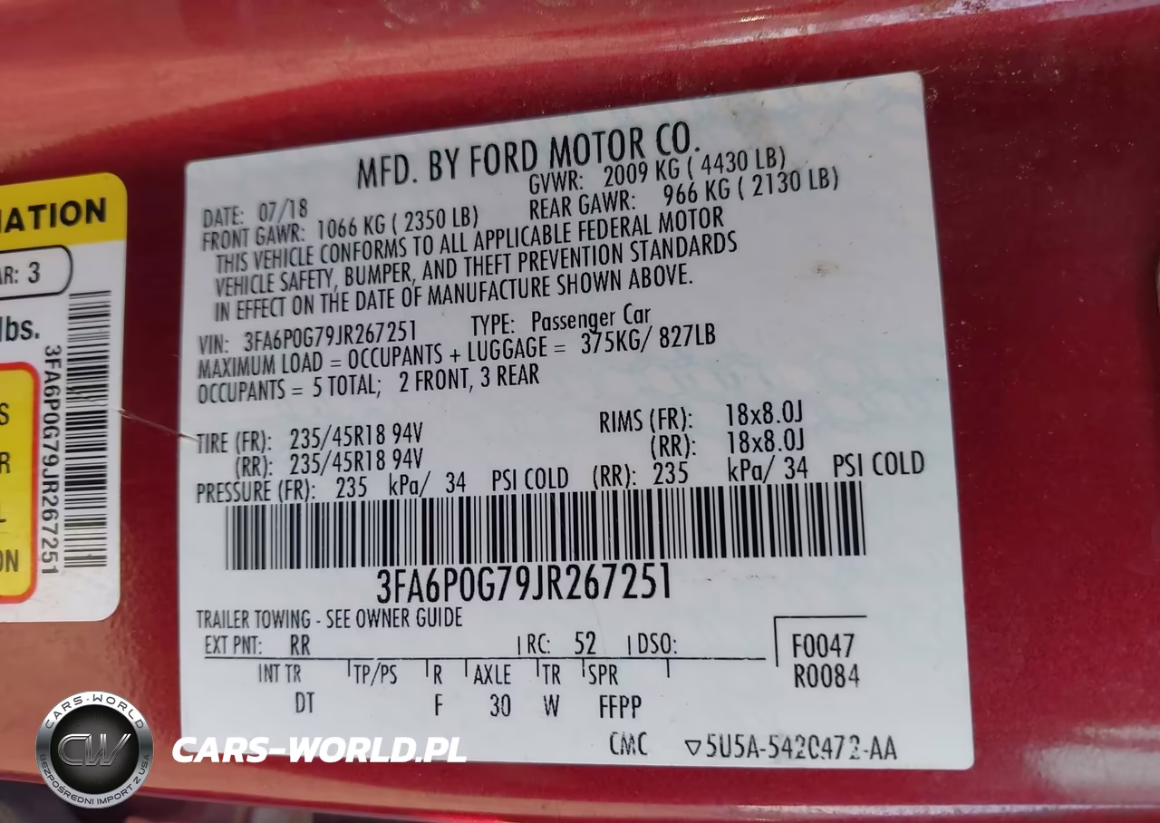 2018 Ford Fusion S VIN:3FA6P0G79JR267251 - 9