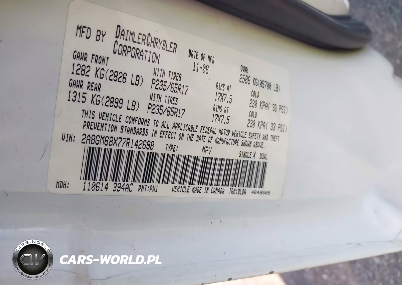 2007 Chrysler Pacifica Touring VIN:2A8GM68X77R142698 - 9