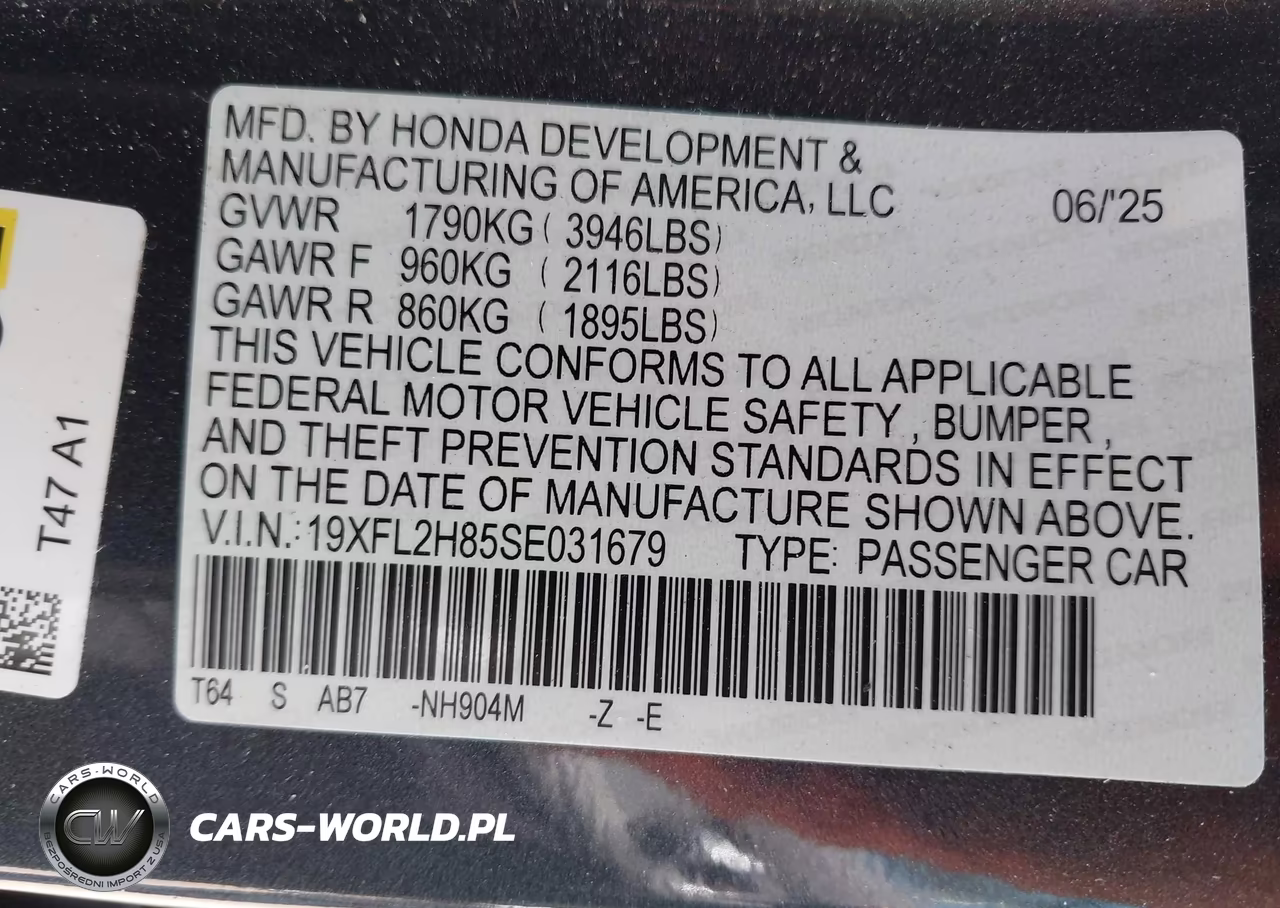 2025 Honda Civic Sedan Sport VIN:19XFL2H85SE031679 - 9