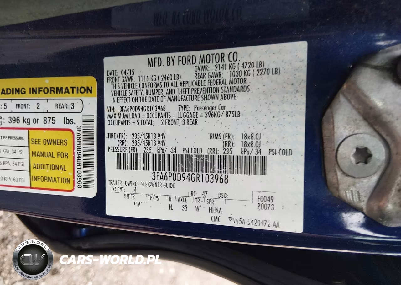 2016 Ford Fusion Titanium VIN:3FA6P0D94GR103968 - 9