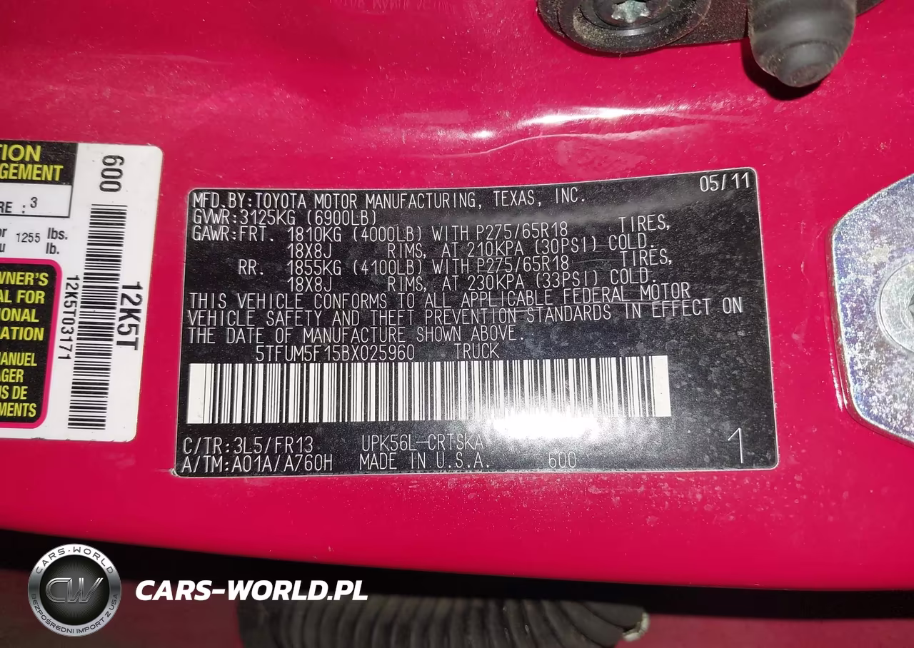 2011 Toyota Tundra Grade 4.6L V8 VIN:5TFUM5F15BX025960 - 9