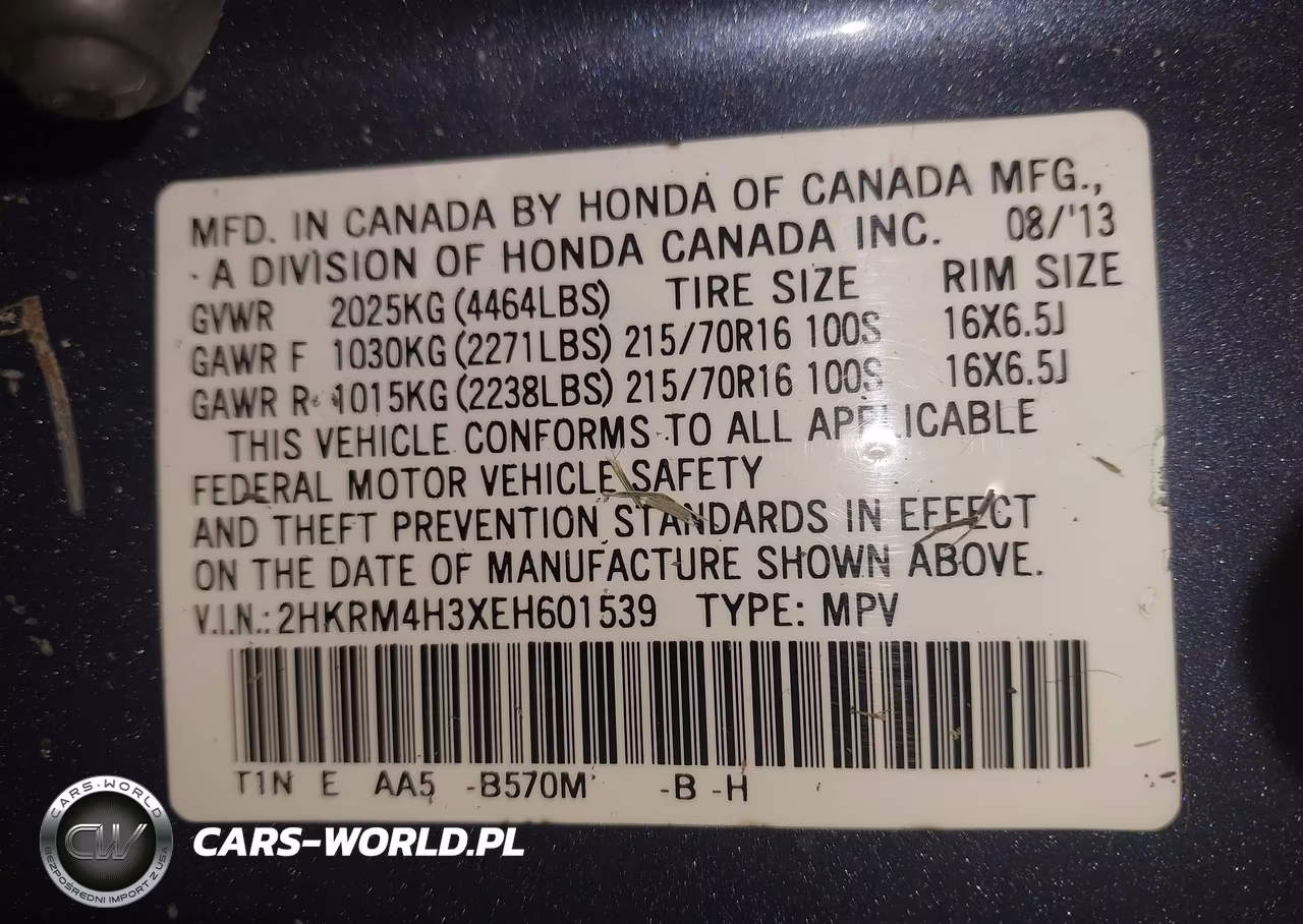 2014 Honda Cr-V Lx VIN:2HKRM4H3XEH601539 - 9