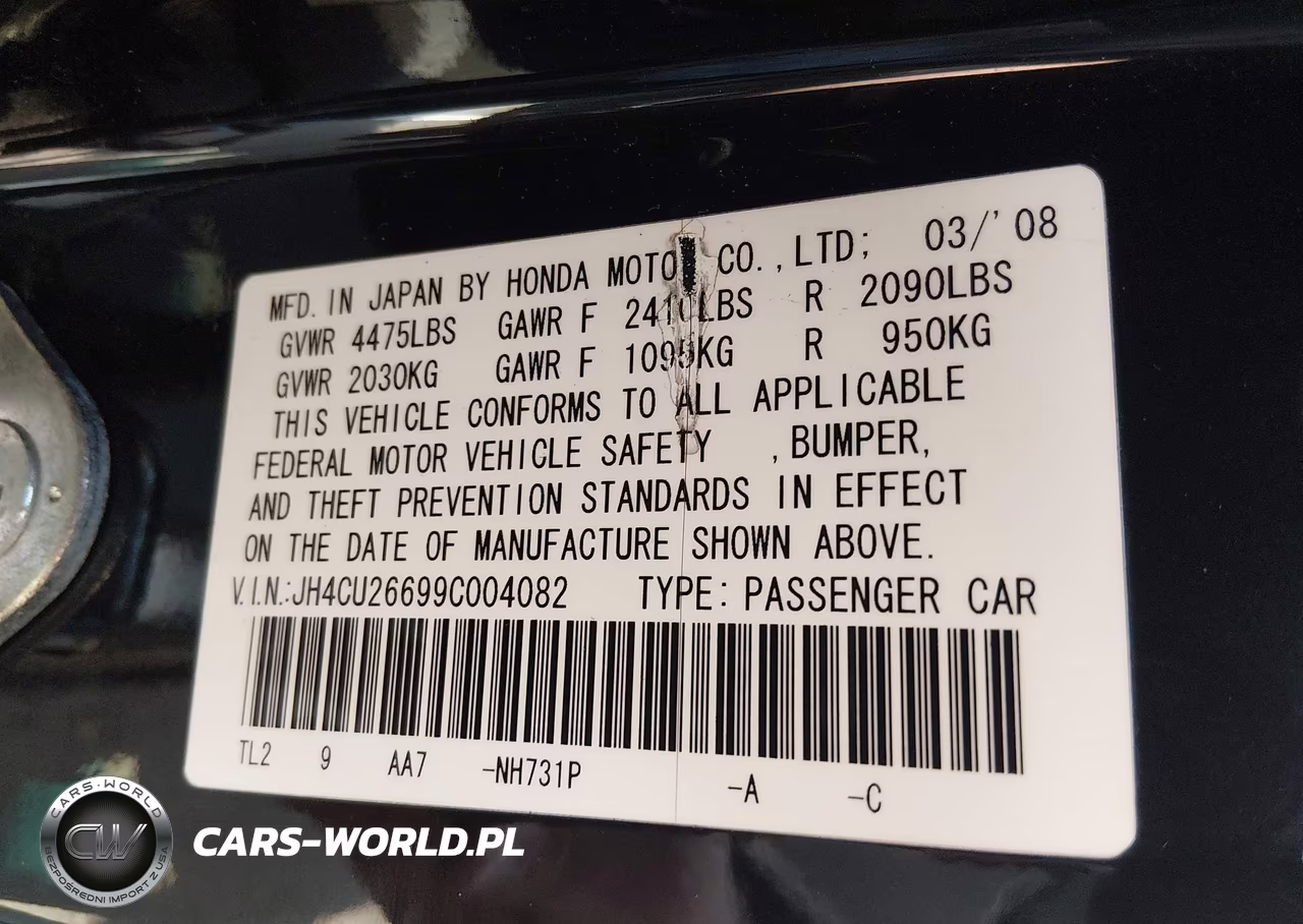 2009 Acura Tsx VIN:JH4CU26699C004082 - 9