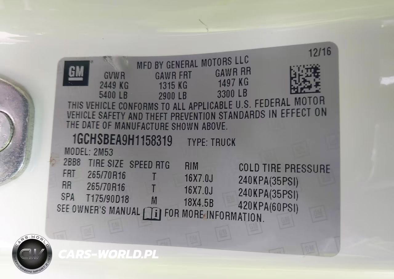 2017 Chevrolet Colorado VIN:1GCHSBEA9H1158319 - 9