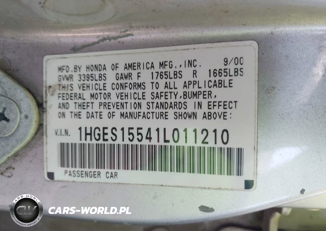 2001 Honda Civic Lx VIN:1HGES15541L011210 - 9