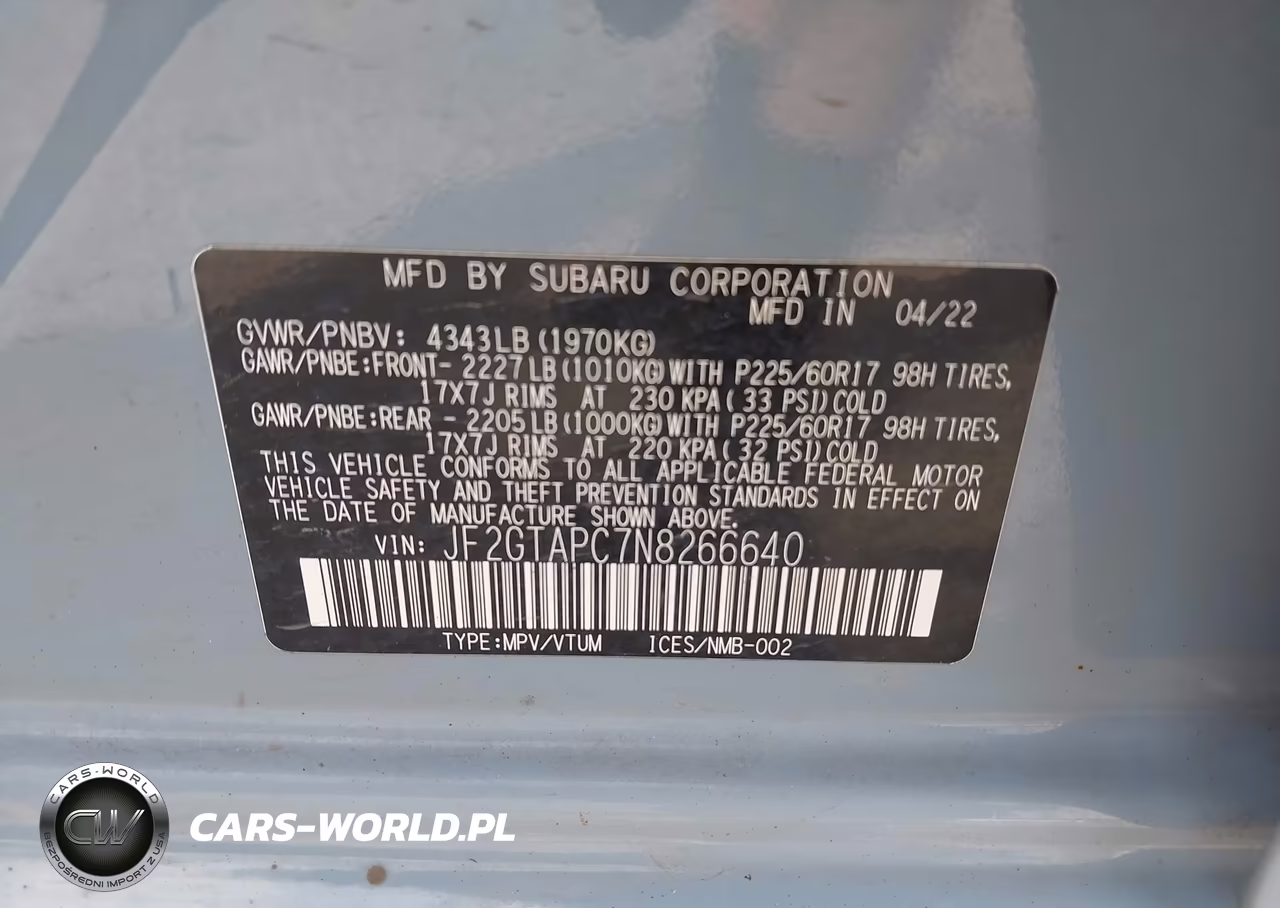 2022 Subaru Crosstrek Premium VIN:JF2GTAPC7N8266640 - 9